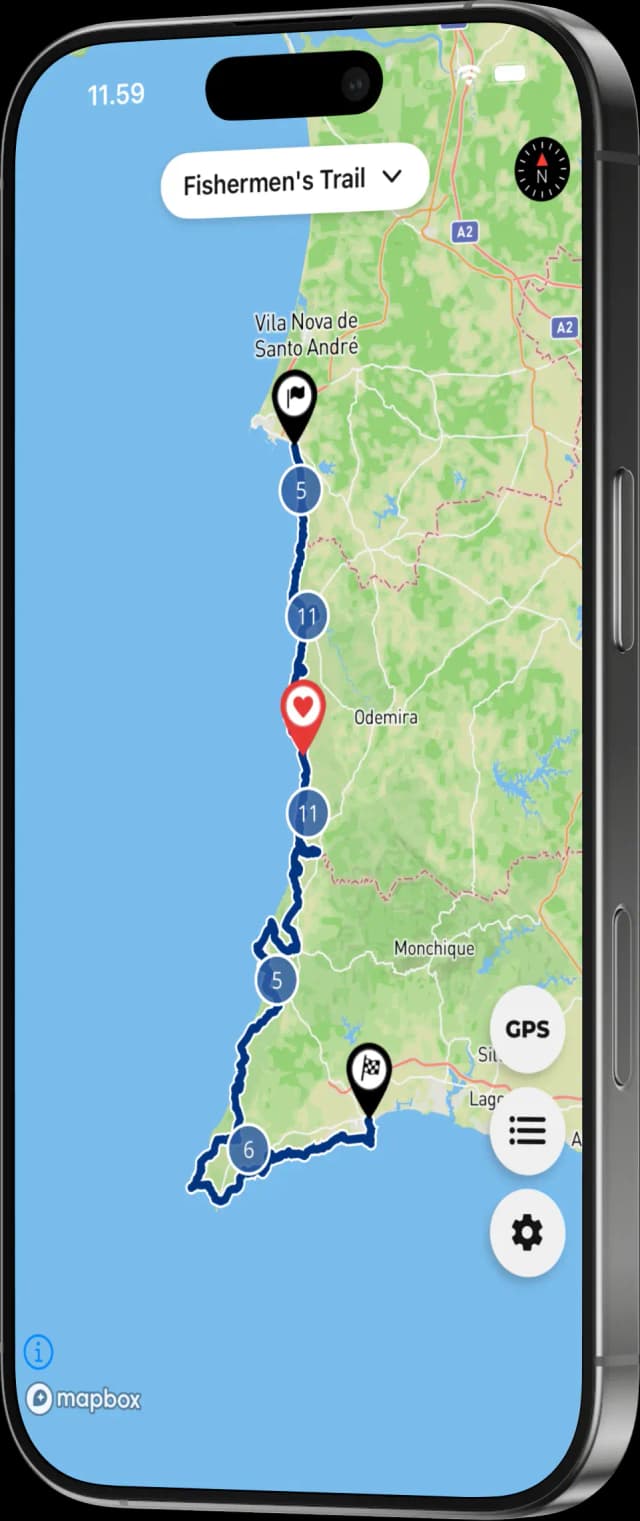 Phone showing the app
